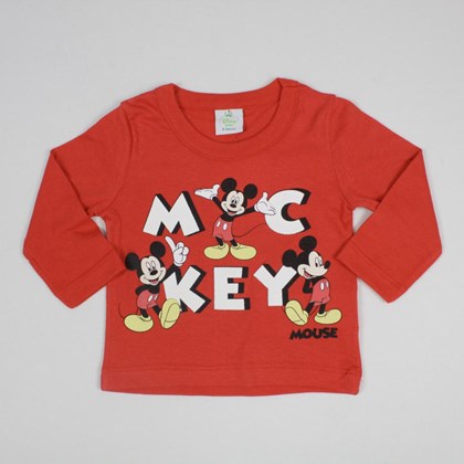 Camiseta Manga Longa Estampada Mickey 53752 - Brandili