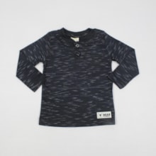 Camiseta Manga Longa Mesclada com Botões 11911 - Hrradinhos