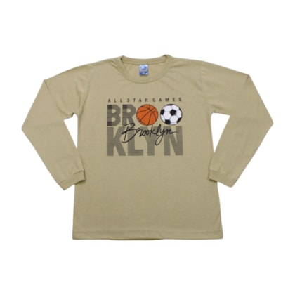 Camiseta Masculina Manga Longa Estampa Brooklin 350 - Cleomara