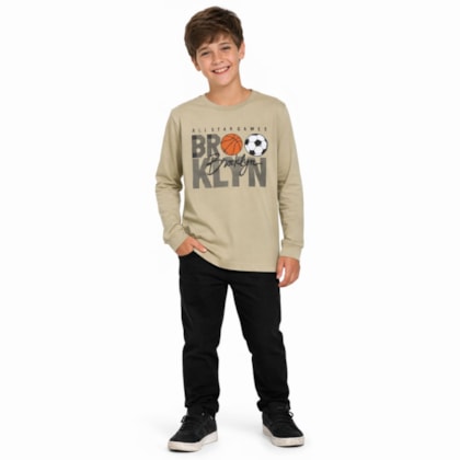 Camiseta Masculina Manga Longa Estampa Brooklin 350 - Cleomara