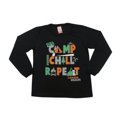 Camiseta Masculina Manga Longa Estampa Camp 345 - Cleomara
