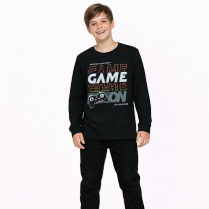 Camiseta Masculina Manga Longa Estampa Game 350 - Cleomara