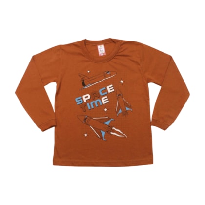 Camiseta Masculina Manga Longa Estampa Space 345 - Cleomara