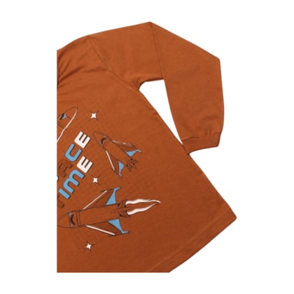 Camiseta Masculina Manga Longa Estampa Space 345 - Cleomara