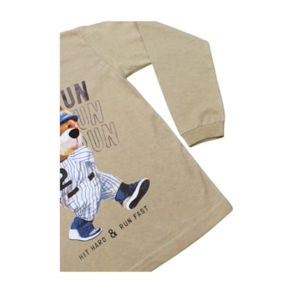 Camiseta Masculina Manga Longa Estampa Urso 345 - Cleomara