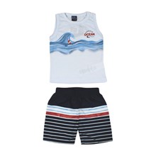 Camiseta Regata e Bermuda Tactel Ocean 11805 - Kiko