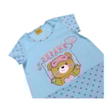 Camisola Manga Curta Estampa Ursinha Brilha no Escuro 25194 - Rollu