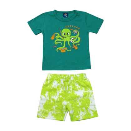 CConjunto Masculino Sortido Camiseta e Bermuda Moletinho 9001733 - Pipa