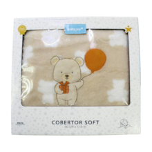Coberto Microfibra Urso Bege 26002 - Baby Joy