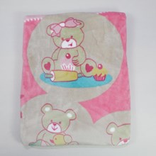Cobertor Infantil Raschel Plus Estampado Ursinha Brincando Pink - Jolitex