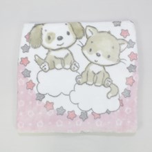 Cobertor Le Petit Estampado Cachorrinho Rosa - Colibri 