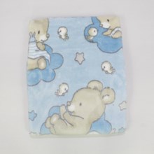 Cobertor Le Petit Estampado Urso Nas Nuvens Azul - Colibri 