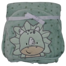 Cobertor Microfibra Bolinha Aplique Dino 3577 - Papi