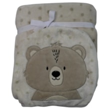 Cobertor Microfibra Bolinha Aplique Urso 3577 - Papi