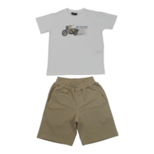 Conjuno Masculino Camiseta Estampa Moto e Bermuda Moletinho 425544 - Vrsalon
