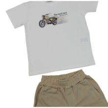 Conjuno Masculino Camiseta Estampa Moto e Bermuda Moletinho 425544 - Vrsalon