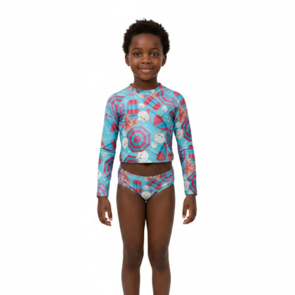 Conjunto Biquini Croppd Estampado Praia 57415 - Kamylus