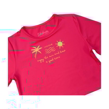 Conjunto Biquini Cropped Manga Longa Estampa Folhas 57256 - Kamylus