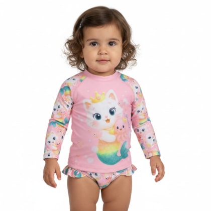 Conjunto Biquini Estampado Gatinha 54042 - Kamylus