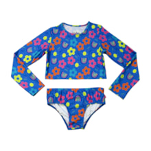 Conjunto Biquini Manga Longa Estampado Flores 57253 - Kamylus