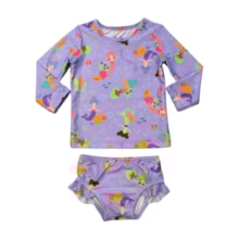 Conjunto Biquini Manga Longa Estampado Sereias 53844 - Kamylus