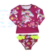 Conjunto Biquini Manga Longa Estampado Unicórnio 12831 - Boca Grande