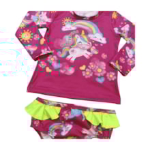Conjunto Biquini Manga Longa Estampado Unicórnio 12831 - Boca Grande