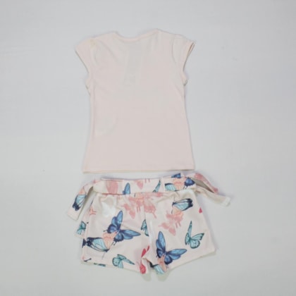 Conjunto Blusa Aplique Borboletas Lantejoulas e Shorts 35092 - Brandili Mundi