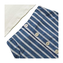 Conjunto Blusa Cotton e Short-Saia Tecido Listrado com Lurex 3736 - Dila