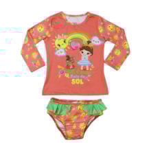 Conjunto Blusa e Biquini Manga Longa Estampa Sol 12846 - Boca Grande