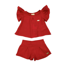 Conjunto Blusa e Shorts em Tecido Rustico 67266 - Milli e Nina
