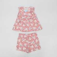 Conjunto Blusa e Shorts Estampa Corações 231702 - Elian
