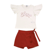 Conjunto Blusa e Shorts Saia em Tricoline 64847 - Marlan