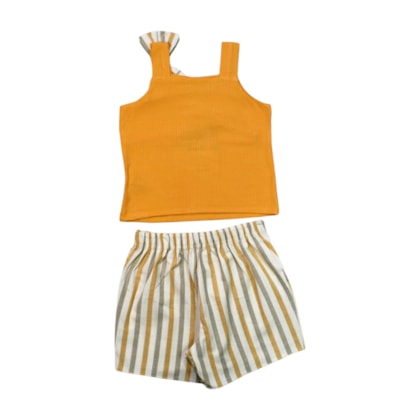 Conjunto Blusa e Shorts Saia Listrado A5285 - Alakazoo  