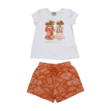 Conjunto Blusa em Cotton e Shorts Moletinho Meninas 15336 - Milon