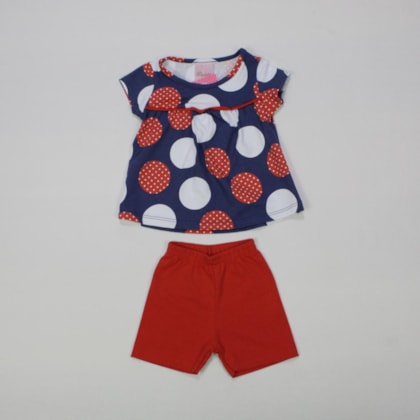 Conjunto Blusa Estampa Bolas e Bermuda 1533001 - Duduka