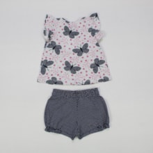 Conjunto Blusa Estampa Borboletas e Shorts 111460 - Kyly  