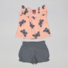 Conjunto Blusa Estampa Borboletas e Shorts 111460 - Kyly  
