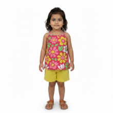 Conjunto Blusa Estampa Flores e Shorts 1001812 - Kyly