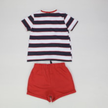 Conjunto Blusa Listrada e Shorts Moletom 38486 - Alakazoo