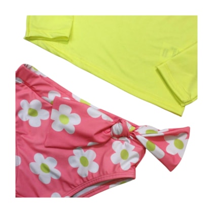 Conjunto Blusa Manga Longa Térmica e Biquini Estampado Morangos 8203 - By Gus