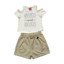 Conjunto Blusa Ombro Vazado e Shorts com Brilho 56937 - Kamylus