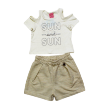 Conjunto Blusa Ombro Vazado e Shorts com Brilho 56937 - Kamylus