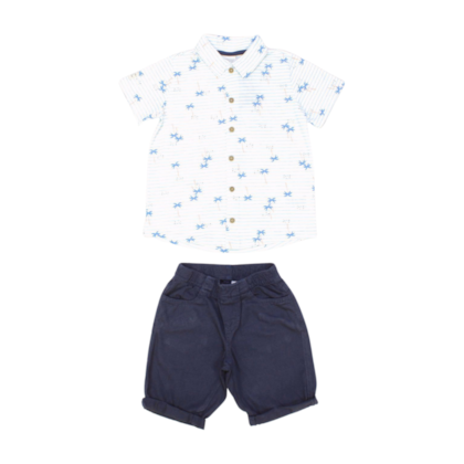 Conjunto Camisa Estampada e Bermuda Sarja 39743 - Alakazoo