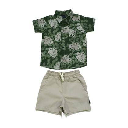 Conjunto Camisa Floral e Bermuda Sarja 365490 - Vrasalon
