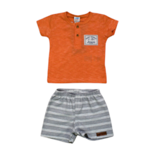 Conjunto Camiseta com Botão e Bermuda Sarja 60646 - Marlan