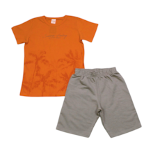 Conjunto Camiseta e Bermuda Moletinho Coqueiro 46873 - Kamylus