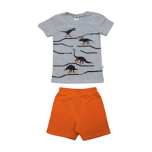Conjunto Camiseta e Bermuda Moletinho Dino 62670 - Marlan