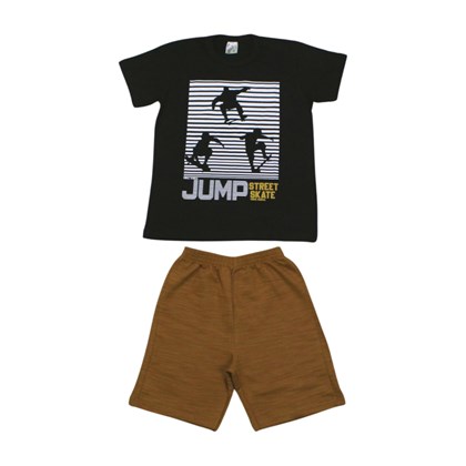 Conjunto Camiseta e Bermuda Moletinho Jump 20320 - Visual Radical