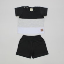 Conjunto Camiseta e Bermuda Moletom 13568 - Hrradinhos